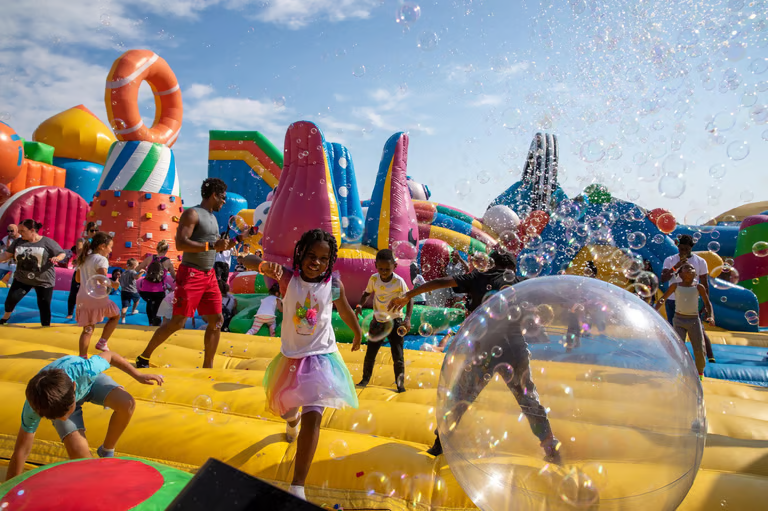 Inflatable slide
